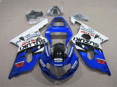 Abs Carenagem Suzuki GSXR 600 K1 K2 K3 2001-2003 - Azul Branco Motul