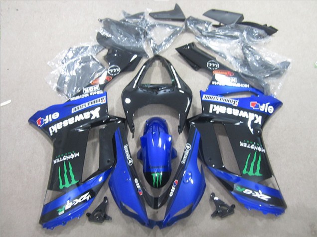 Abs Kit Carenagem & Plásticos Kawasaki ZX6R 2007-2008 - Preto Azul Verde Monster