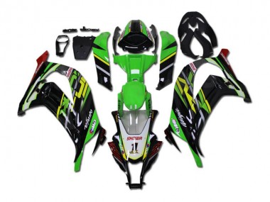 Abs Kits Carenagem Kawasaki EX650 2012-2016 - Verde Preto