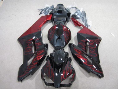 Abs Kits Completos Carenagem Honda CBR 1000RR 2004-2005 - Preto Vermelho Chama