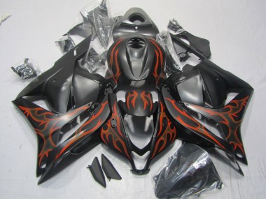 Abs Kits Completos Carenagem Honda CBR 600RR 2009-2012 - Preto Vermelho Chama