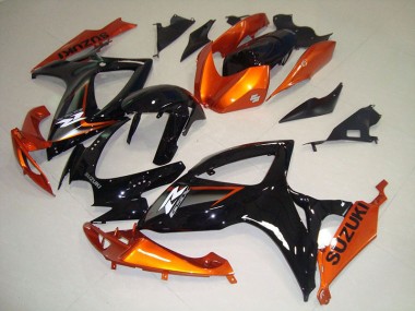 Abs Kits Completos Carenagem Suzuki GSXR 750 K6 2006-2007 - Preto Laranja