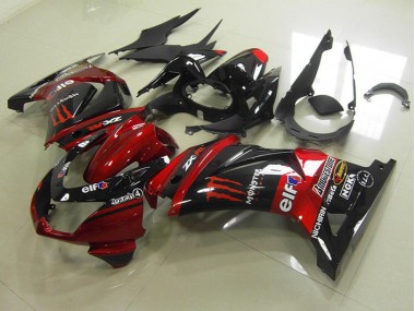 Abs Plástico Kawasaki ZX 250R 2008-2012 - Preto Vermelho Monster