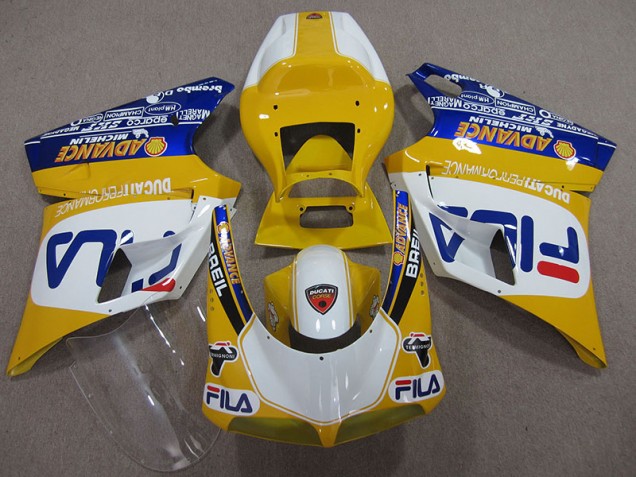 Carenagem Ducati 748 1993-2005 - Amarelo Branco Fila