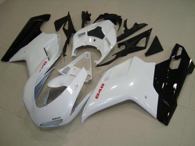 Carenagem Ducati 848 1098 1198 2007-2014 - Branco Pérola Preto