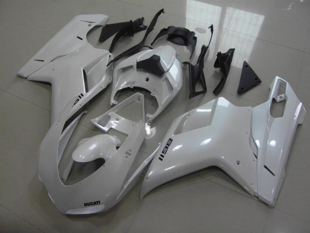 Carenagem Ducati 848 1098 1198 2007-2014 - Pear Branco Preto Decalques