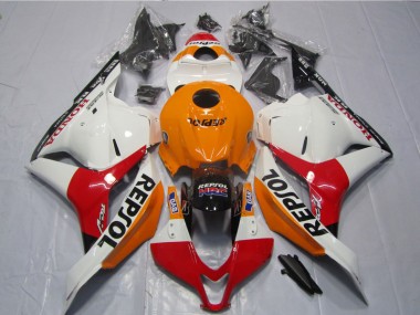 Carenagem Honda CBR 600RR 2009-2012 - Branco Laranja Preto Repsol