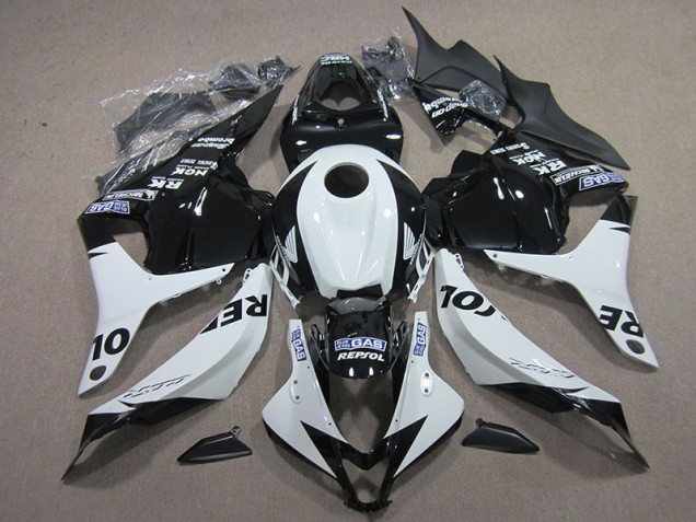 Carenagem Honda CBR 600RR 2009-2012 - Preto Branco Repsol