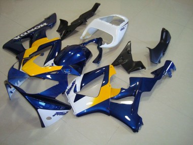 Carenagem Honda CBR 900RR 929 2000-2001 - Azul Escuro Amarelo Branco