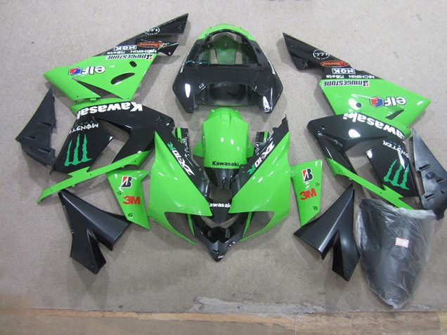 Carenagem Kawasaki ZX10R 2003-2005 - Preto Verde 3M Monster