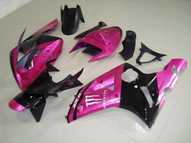 Carenagem Kawasaki ZX6R 2003-2004 - Rosa Preto Monster