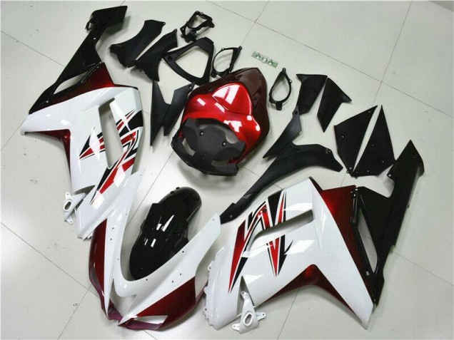 Carenagem Kawasaki ZX6R 2007-2008 - Branco Preto Vermelho