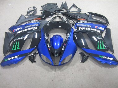 Carenagem Kawasaki ZX6R 2007-2008 - Preto Azul Monster