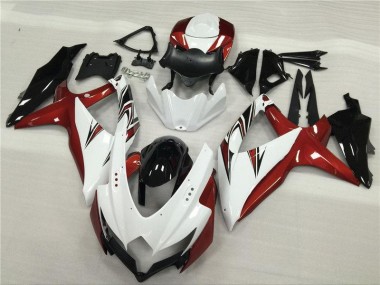 Carenagem Suzuki GSXR 600 / 750 K8 2008-2010 - Branco Vermelho Preto