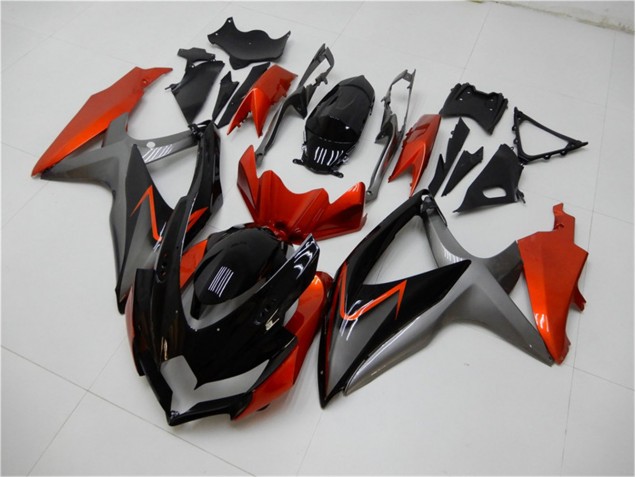 Carenagem Suzuki GSXR 600 / 750 K8 2008-2010 - Preto Laranja Cinzento