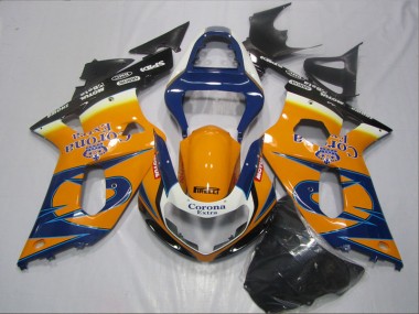 Carenagem Suzuki GSXR 600 K1 K2 K3 2001-2003 - Azul Laranja Corona Extra