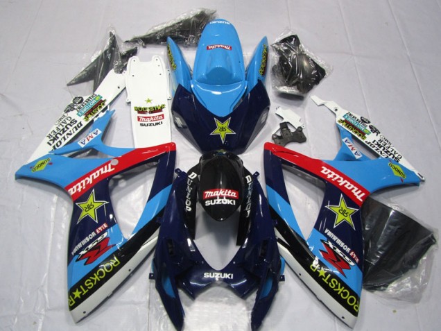 Carenagem Suzuki GSXR 600 K6 2006-2007 - Azul Branco Rockstar Makita