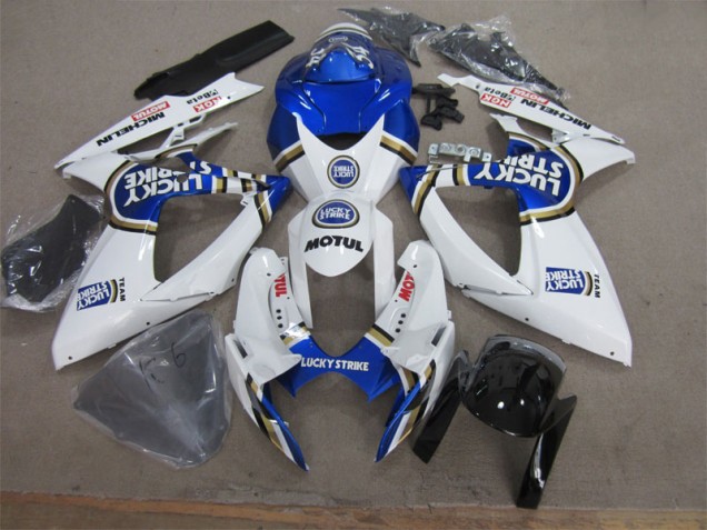 Carenagem Suzuki GSXR 600 K6 2006-2007 - Branco Azul Lucky Strike Motul