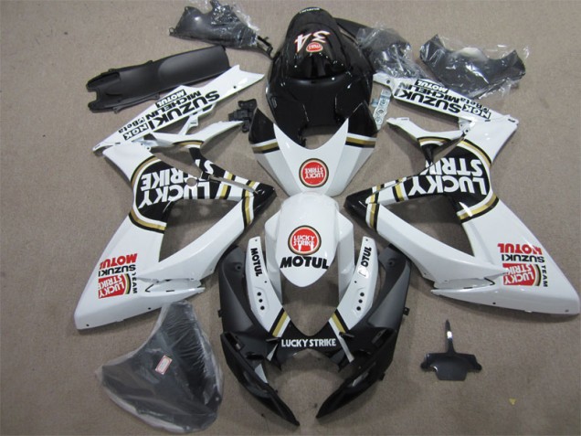 Carenagem Suzuki GSXR 600 K6 2006-2007 - Preto Branco Lucky Strike Motul