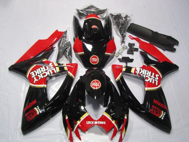 Carenagem Suzuki GSXR 600 K6 2006-2007 - Preto Vermelho Lucky Strike Motul