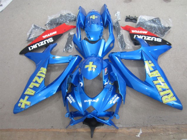 Carenagem Suzuki GSXR 600 K8 2008-2010 - Azul Amarelo Rizla Branco Motul