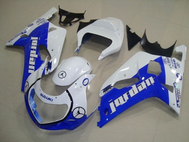 Carenagem Suzuki GSXR 750 K1 K2 K3 2001-2003 - Azul Branco Jordan