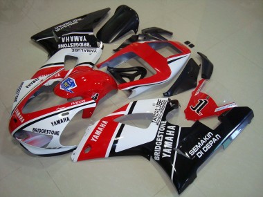 Carenagem Yamaha R1 1998-1999 - Preto Vermelho Adesivos