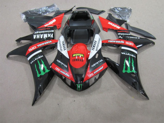 Carenagem Yamaha R1 2002-2003 - Preto Vermelho Motul