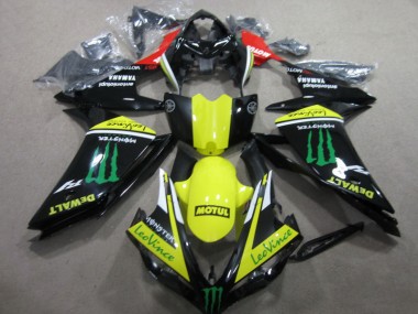 Carenagem Yamaha R1 2007-2008 - Preto Amarelo Motul Leovince