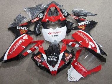 Carenagem Yamaha R1 2007-2008 - Preto Vermelho Branco Santander