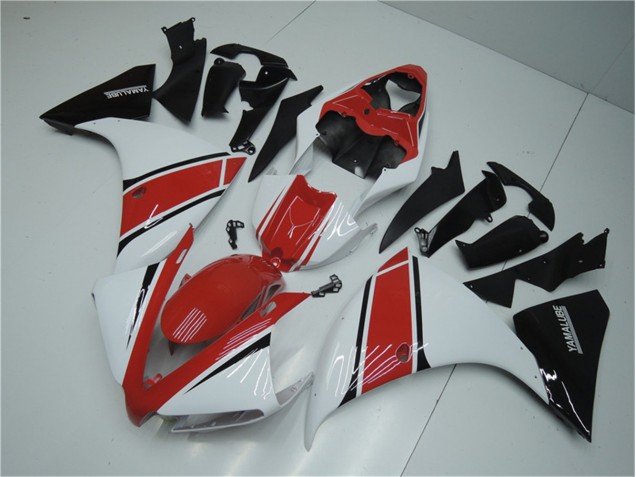 Carenagem Yamaha R1 2012-2014 - Branco Vermelho Preto