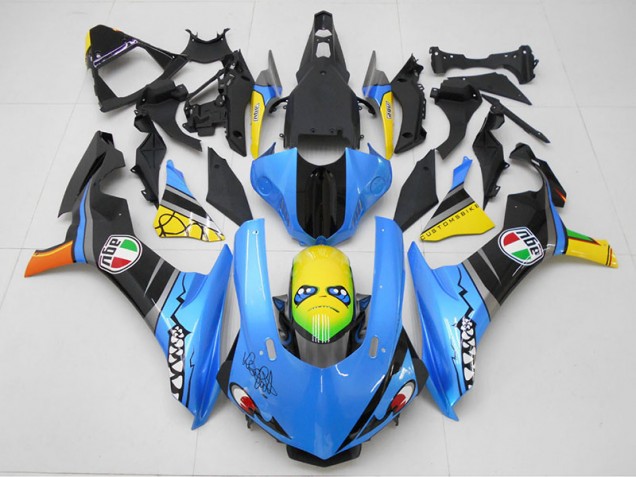 Carenagem Yamaha R1 2015-2019 - Azul Amarelo Tubarão