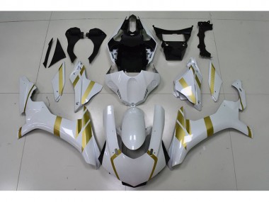 Carenagem Yamaha R1 2015-2019 - Branco & Ouro Decalque