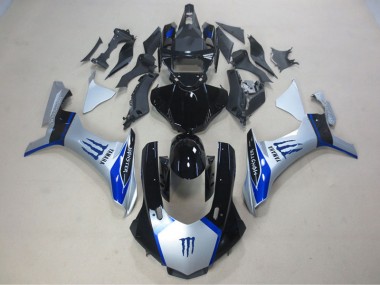 Carenagem Yamaha R1 2015-2019 - Prata Preto Azul Monster