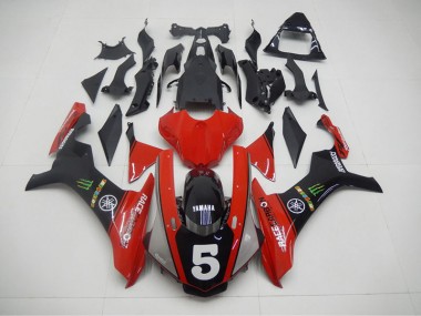 Carenagem Yamaha R1 2015-2019 - Preto Vermelho 5