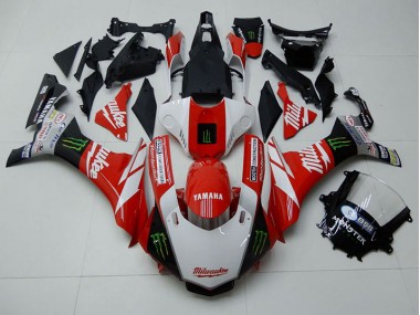 Carenagem Yamaha R1 2015-2019 - Vermelho Branco Monster