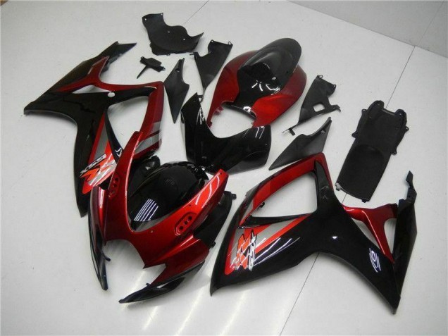 Injeção Kit Carenagem Suzuki GSXR 600 / 750 K6 2006-2007 - Vermelho Preto