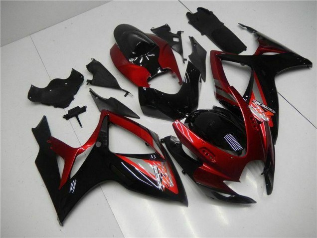 Injeção Kit Carenagem Suzuki GSXR 600 / 750 K6 2006-2007 - Vermelho Preto