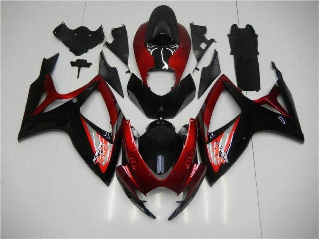 Injeção Kit Carenagem Suzuki GSXR 600 / 750 K6 2006-2007 - Vermelho Preto