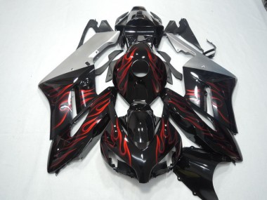 Kit Carenagem Honda CBR 1000RR 2004-2005 - Preto Vermelho Chama