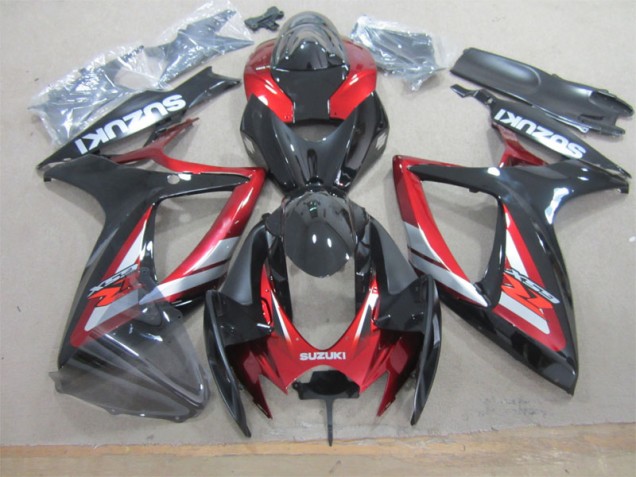 Kit Carenagem Suzuki GSXR 600 K6 2006-2007 - Preto Vermelho