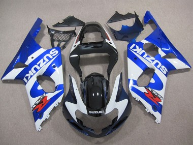 Kit Completo Carenagem Suzuki GSXR 1000 K1 2000-2002 - Azul Branco Decalque