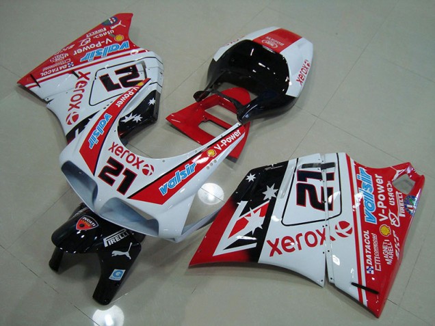 Kits Carenagem Ducati 748 916 996 996S 1993-2005 - Vermelho Branco Xerox 21