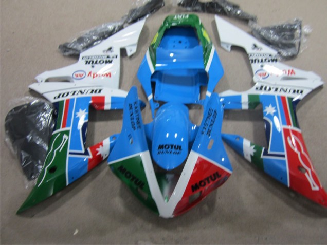 Plásticos Honda CBR 1000RR 2004-2005 - Azul Vermelho Verde Motul